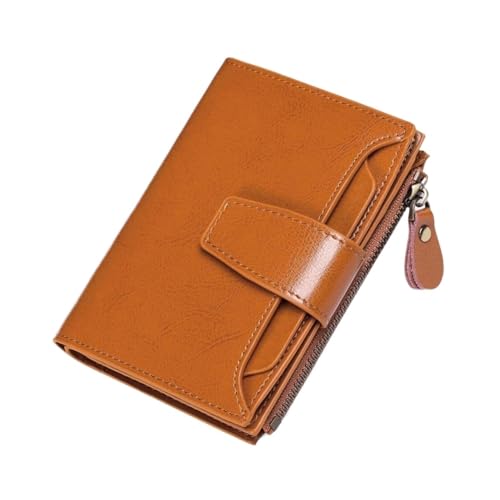 Small Money Organisers Women's Money Clips Wallets Genuine Leather Card Cases Purses Blocking Wallet Handbags (Brown)