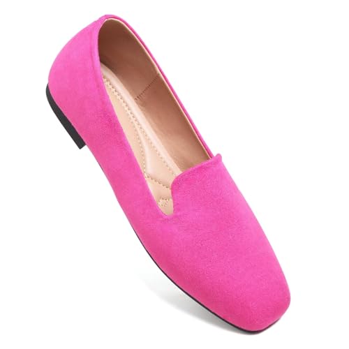 Image of Dear Time Women's Closed Toe Flats Shoes Comfortable Office Slip-on Casual Loafer Flats