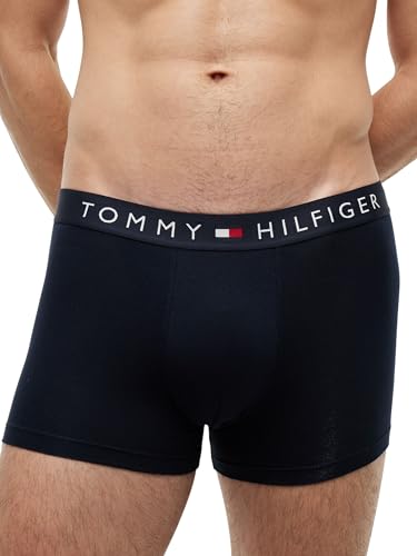 Tommy Hilfiger Herren 3er Pack Boxershorts Trunks mit Logobund, Mehrfarbig (des Sky/Grey Htr/des Sky), S – Ansicht 4
