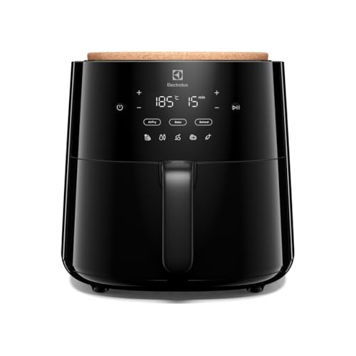 Electrolux Friggitrice ad aria EAF5B – Capacità 5L – Friggitrice aria Rivestimento antiaderente – 1500W – 8 Programmi preimpostati – Lavabili in lavastoviglie – Timer 0-60min – 80-200°c