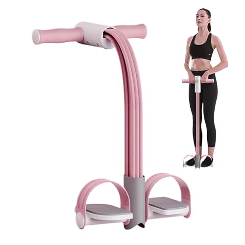 Apujent ペダルプーラー, エラスティック ヨガ ストラップ レジスタンス バンド 音声カウント機能付き, 腹筋トレーナー 耐久性 スポーツ愛好家 高齢者向け エクササイズギア