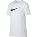 NIKE Boys' Dry Short Sleeve Swoosh Solid Tee, White/Black, X-Large