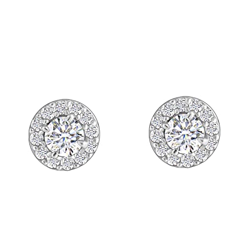 Image of GIVA 925 Silver Zircon Studded Elegant Stud Earrings | Gifts for Girlfriend, Gifts for Women and Girls | With Certificate of Authenticity and 925 Stamp | 6 Month Warranty*