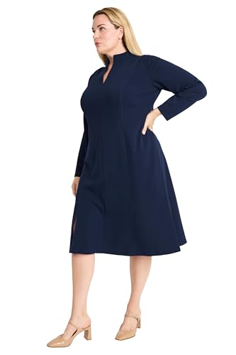 Maggy London Women's Elegant V-Neck Long Sleeve Knee-Length Fitted Silhouette-Business Casual Dresses2