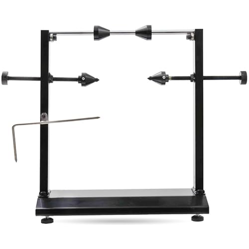 Motorcycle Wheel Balancer with Adjustable Centering Cones and Truing Pointer, Deep Black