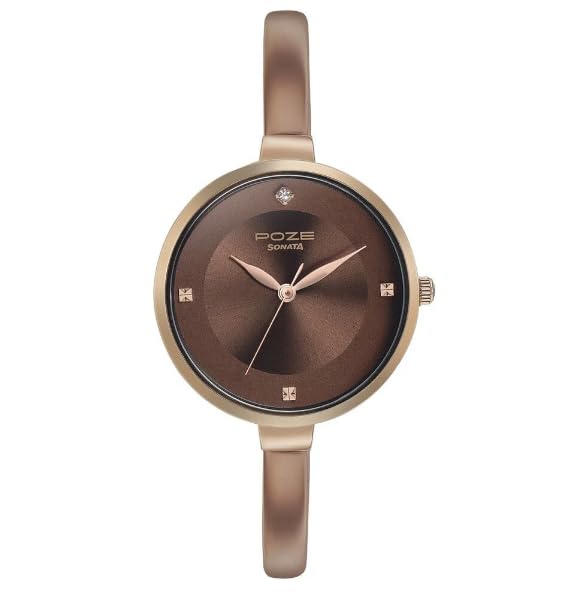 Sonata Poze Quartz Analog Brown Dial Metal Strap Watch for Women-SP80013KM01 (B0CT5SQ6Y8) Amazon Price History, Amazon Price Tracker