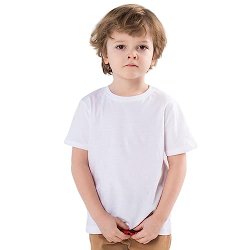 Camiseta Infantil Unissex Básica 100% Algodão, Manga Curta, Lisa, Universo Básico