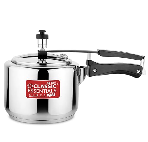 Image of Classic Essentials Prochef Stainless Steel Cooker | ISI Certified Inner Lid Pressure Cooker | Non Reactive, Non Toxic & Non Staining Food Grade Surface | Long Lasting Sealing Gasket (3 liter)