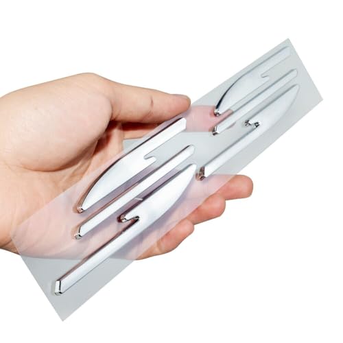Image of Rear Quarter Panel Emblem Badge Replacement for 1994 1995 1996 Impala Ss 2Pcs (Silver)