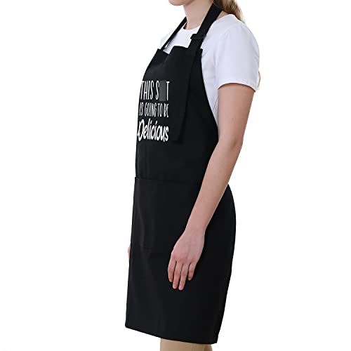 Miracu Funny Aprons For Men, Cooking Aprons For Women, Dad Apron, Fathers Day Apron Gifts For Husband, Boyfriend - Birthday Chef Gifts For Men, Fun Bbq Baking Grilling Kitchen Apron, Chef Grill Apron #TOP6