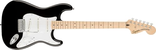 Image of Fender Squier Affinity Series Stratocaster Electric Guitar with Gig-Bag, Polishing Cloth, Strap, Picks & E-Book - Black