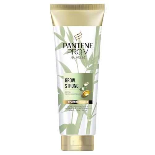 Pantene Pro-V Grow Strong Acondicionador con biotina y potenciador de proteínas, 325 ml. Acondicionador Miracles ayuda a reducir la pérdida de cabello causada por la rotura, para un cabello más fuerte