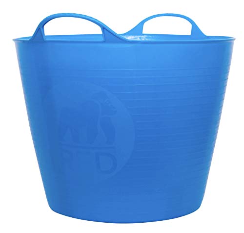 Red Gorilla Medium Flexible Plastic Tub, Toy Storage, Laundry, Gardening & More, 26 Liter/6.8 Gallon, Blue