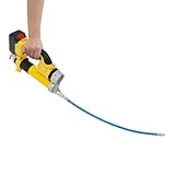 Pistola engrasadora eléctrica con batería de 21 V, motor sin escobillas de 300 W, 8500 PSI, caudal de 177 ml/min, depósito de grasa de 400 cc, incluye 2 baterías de 1500 mAh, cargador, manguera