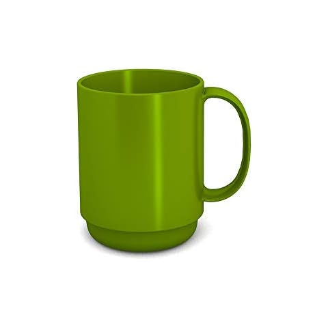 Ornamin 11459 Mug with Handle 300 ml Green (model 510) | stable coffee mug made of plastic, coffee cup, reusable cup, tea cup Cover