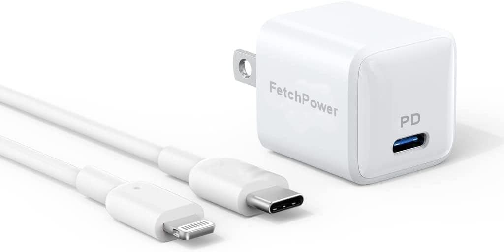 20W PD Fast Charger Compatible with iPhone 14 13 12/12 Mini/12 Pro Max/Xs Max XR X 11 10 8 Plus iPad Pro [ iPhone 7 6 6s Plus 5S ], Wall Plug Charger Adapter with 5.0FT USB Type C to Lightning Cable