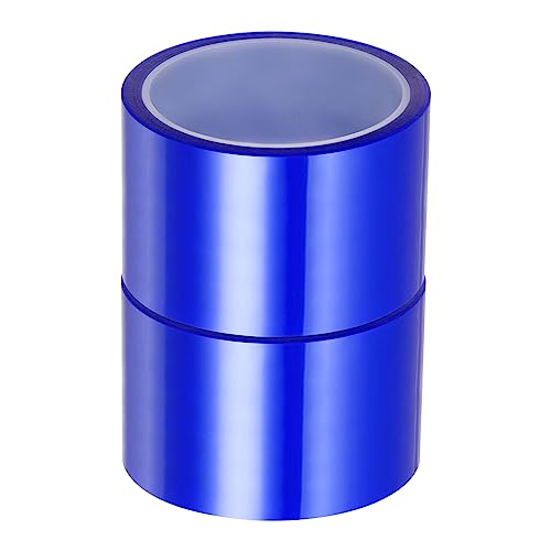 Image of HARFINGTON 2 Rolls Heat Tape High Temperature Heat Resistant Tape 60mmx33m(108ft) Sublimation Thermal Heat Transfer Tape for Sublimation Press No Residue, Blue