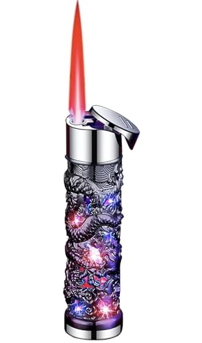 Encendedor NIVEK Dragon con llama roja y diseño de dragón