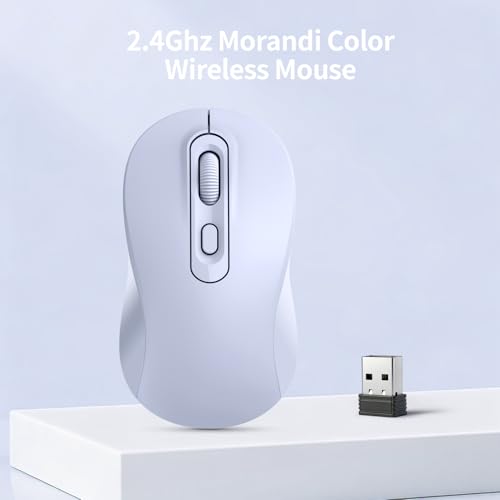 Image of Wireless Mouse, 2026 New Model, Silent Click Ergonomic Design, Portable, 4 Buttons, Adjustable DPI (800 /1200 /1600), for Laptop /PC /Office (Violet)