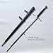 Claymeur Medieval Full Tang Spring Steel Italian Long Sword with Scabbard and Diamond Handle for Outdoor Use, Practice, Collection-50.8 Inch Black