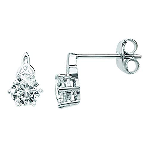 Preisvergleich Produktbild Aeon Keltische Dreifaltigkeits-Ohrringe mit weißen Zirkonia, irisch, keltisch und Liebe, Freundschaft und Treue, hypoallergenes Sterlingsilber, Silberohrringe für Frauen 8 mm x 5 mm