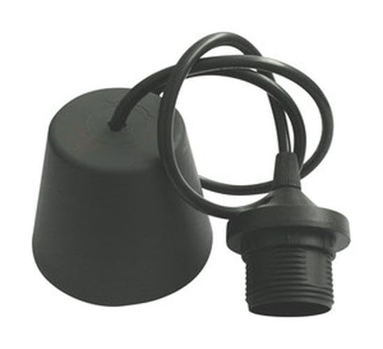 Lámpara colgante negra, 60W max, 1m de cable, perfecta para iluminar espacios modernos y crear ambientes acogedores.