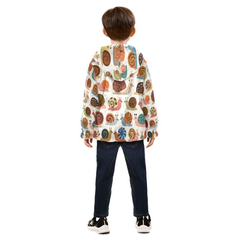 Colorful Snail Pattern Print Design Toddler Fleece Jacket Girl Boys Hooded Fleece Jacket Coat Warm4
