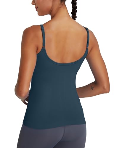 MathCat Workout Tops for Women with Built in Bra Camisole Workout Tank Tops Adjustable Thin Straps Yoga Tank Tops3