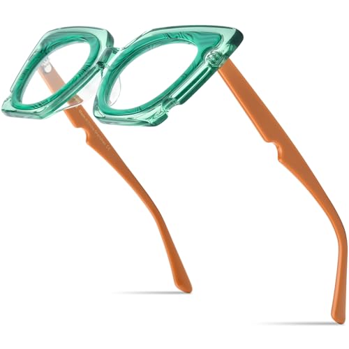 Image of HEPIDEM Gradient Multicolor Acetate Glasses Frame Women Big Oversize Eyeglasses 2023 New Spectacles Eyewear