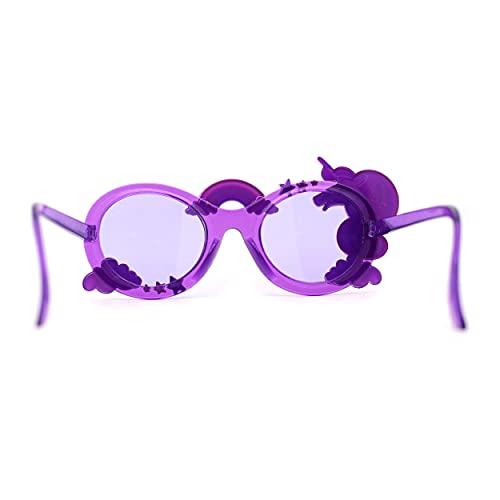 Womens Unicorn Rainbow Cloud Mod Oval Plastic Sunglasses4