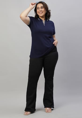 Image of Wear Your Opinion Women's Plus Size Tipped Collar Neck Polo Tshirt