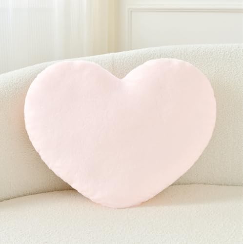 Petrella Light Pink Throw Pillows Cute Decorative Heart Pillow 13 x 10 in