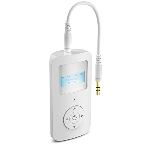 Transmisor Bluetooth 5.0, adaptador de audio AUX 3,5 mm, audio inalámbrico para TV, PC, coche, sistema de sonido doméstico, pantalla LED, baja latencia, cancelación de ruido Cover