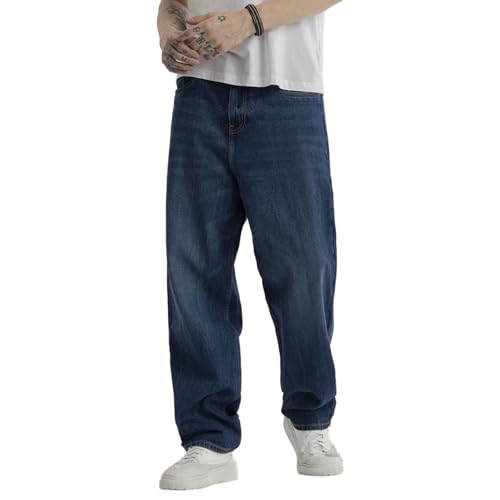 Image of SNITCH Lars Dark Blue Plain Loose Fit Jeans