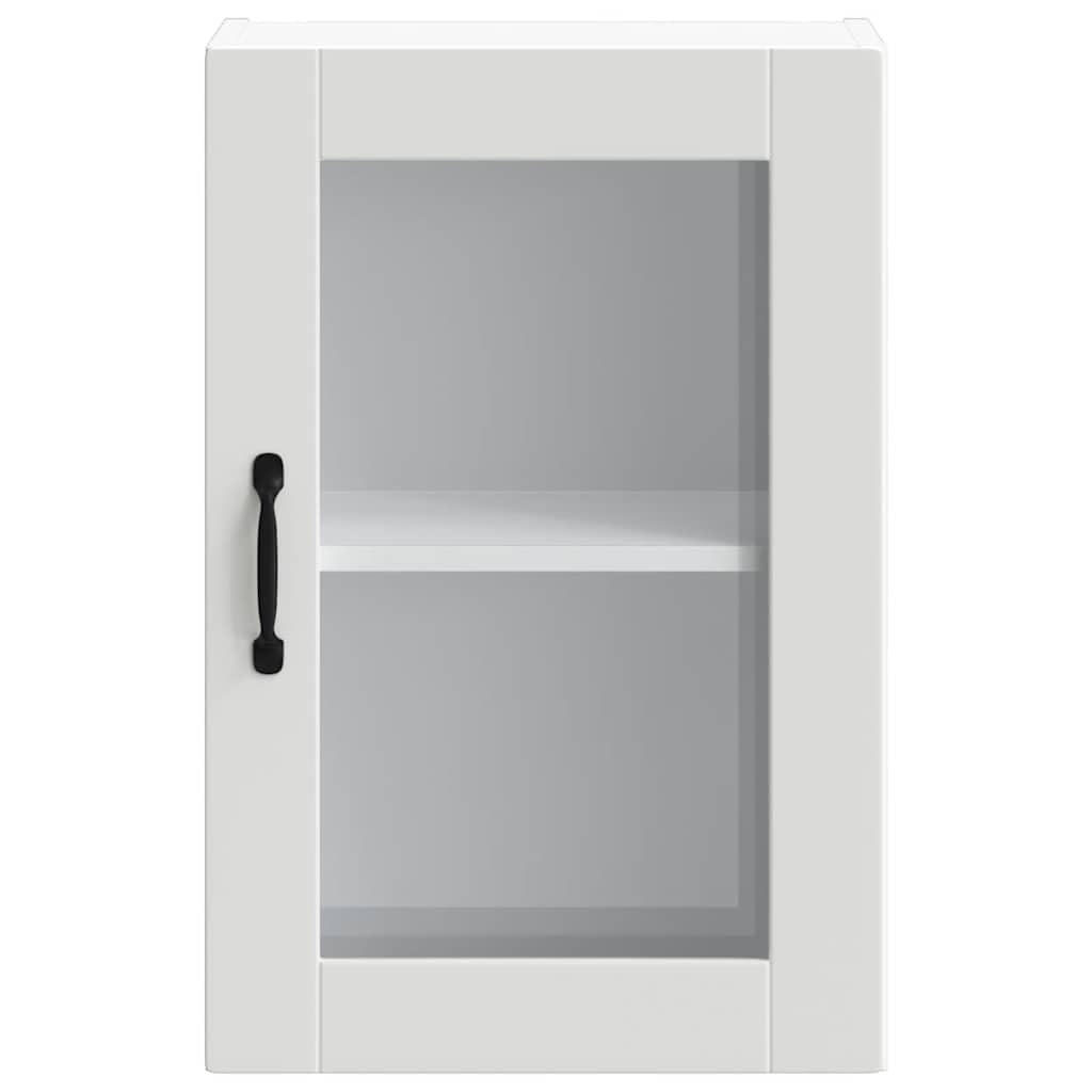 vidaXL Armario de Pared para Cocina con Puerta de Cristal Porto Blanco, Unidad de Pared de Cocina, Armario para Pared de Cocina, Armario de Cocina en la Pared