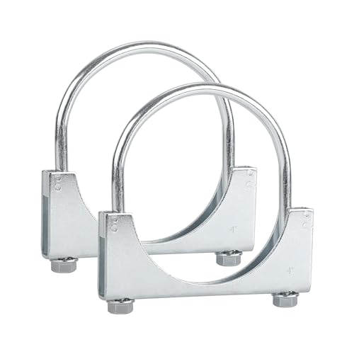 LCGP 4 Heavy Duty U Bolt Clamps Saddle Type Anti-corrosion 2 Pack Muffler Clamps
