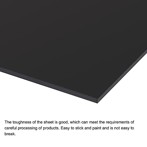 Image of MECCANIXITY Black ABS Plastic Sheet 7x4x0.2inch for Building Model, DIY Crafts, Panel, Pack of 2