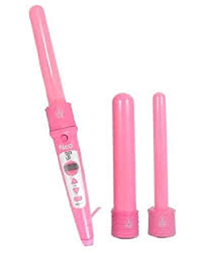 NEO Digital 3P Trio PInk Curling Iron Wand Set With Temp Control - 3 Sizes IN 1 Curler (19MM,25MM,32MM)