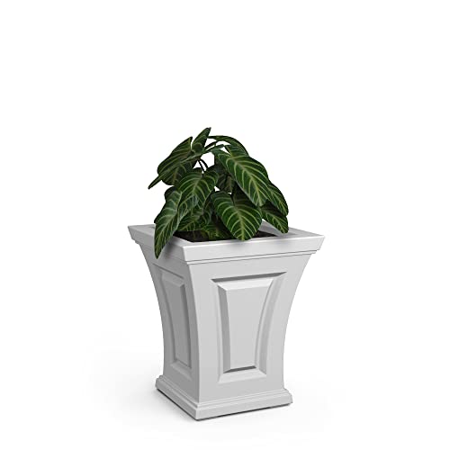 Jardinière en résine blanche Mayne bac à fleurs extérieur durable - 2