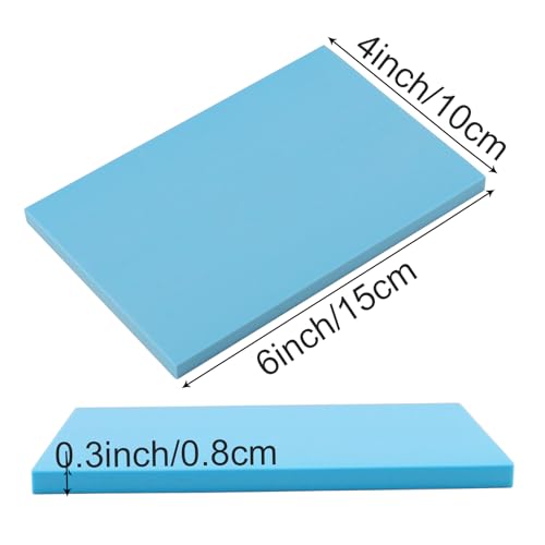 Image of ZOENHOU 20 Pcs 4 inch x 6 inch Blue Rubber Carving Blocks, Linoleum Blocks for Printmaking,Soft Rubber Crafts Rubber Stamping Blanks