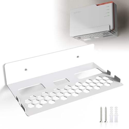 JLNJLE Metall Wandhalterung kompatibel mit AVM Fritz!Box 5690 Pro Robuste Halterung mit integriertem Kabelmanagement & effizienter Wärmeableitung Platzsparend & Stabil für Zuhause & Büro