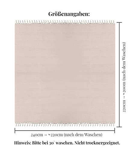 BOHORIA® Tagesdecke in Waffeloptik Urban Loft extra groß 220 x 240cm | 100% Baumwolle | Oeko-Tex® | Überwurf für Sofa, Sessel & Bett | Sofadecke Wolldecke Wohndecke (The Urban Loft) (Sepia) - Image 8