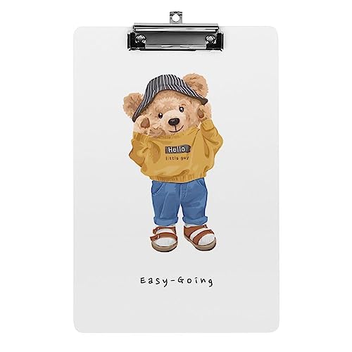 Teddy Bear テディベア アクリル クリップボード A4 バインダー ァイルボード スケッチボード ライティングパッド 資料ケース クリップホルダ おしゃれ かわいい 人気 縦型 厚手ク 文房具 携帯便利 絵画 教室 事務用