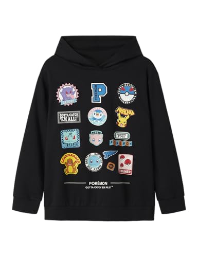 NAME IT Nkmjimmi Pokemon Nreg Sweat WH UNB Sky, Negro, 134-140 para Niños