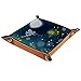 Plateau de jeux de dés à roulettes pliant Plateaux à bijoux carrés en cuir et montre, clé, pièce de monnaie, boîte de rangement de bonbons nuit fée lune forêt