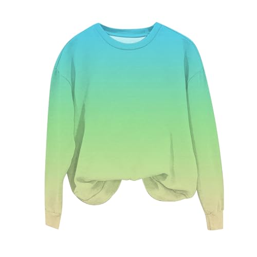 Girls Cute Sweatshirts Gradient Trendy Casual Pullover Tops Long Sleeve Crewneck Oversized Sweatshirt 1-12 Years4
