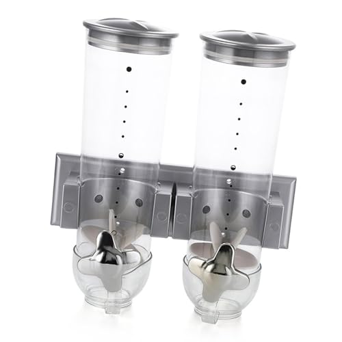Contenedor de montaje en pared - Dispensador de alimentos secos de cocina, almacenamiento de granos que ahorra espacio | Organizador de pared con compartimentos dobles, espacio de almacenamiento para