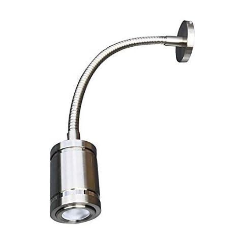 LIGHTEU 12V Reading Light RV LED Interior Spotlight with Switch, Professional Flexible,Wall Light for Bedside, Boat, Yacht, and Caravan, Exquisite (Long-Nickel) Cover