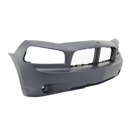 Image of FitParts Compatible with Dodge Charger 2006-2010 Front Bumper Cover | Primed, With Fog Light Holes, Sedan, Ready to Paint, OEM 4806179AE, CH1000461
