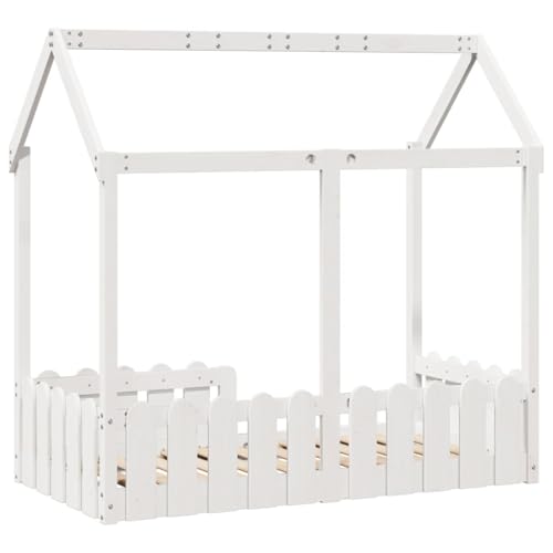 Vidaxl Giroletto Casetta Bambini Bianco 70X140 Cm Legno Massello Pino, Struttura Letto Casa Per Bambini, Giroletto Per Bambini, Telaio Letto Per Bambini - 7